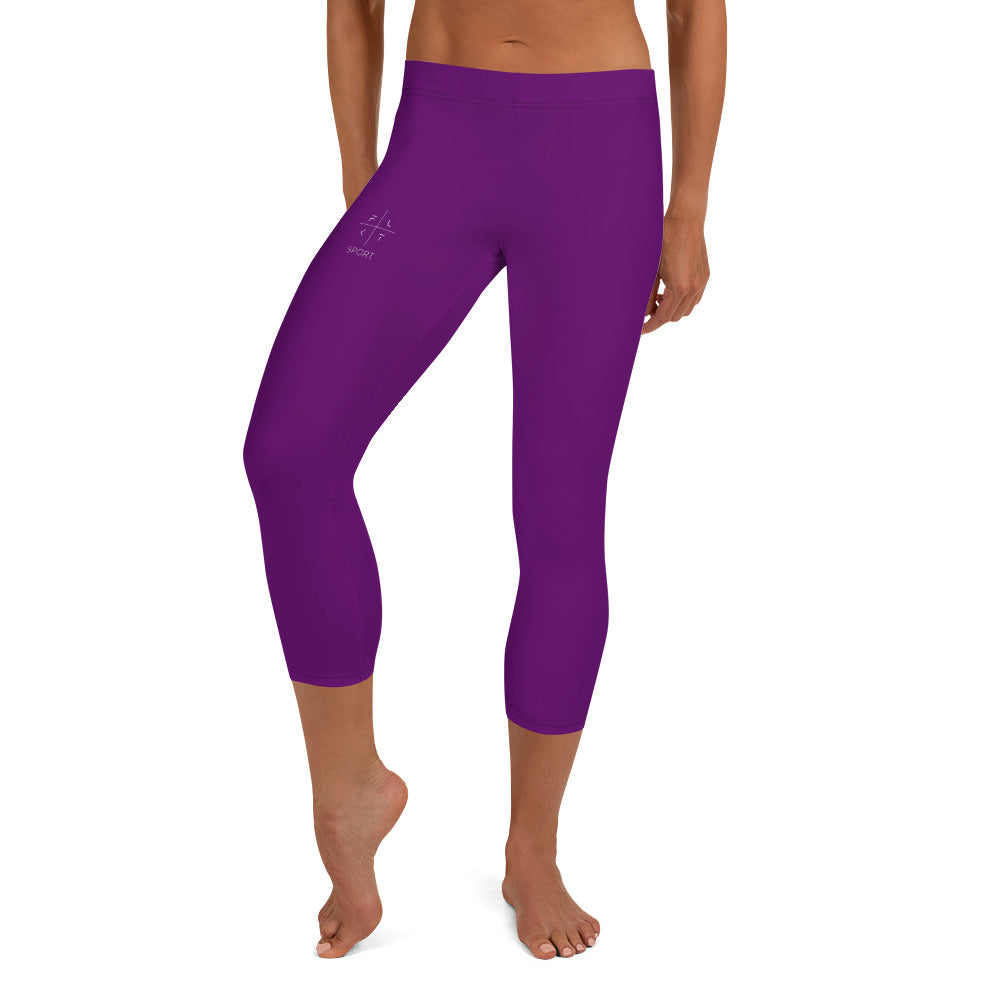 Grape Royale FLAKOUT Sport Women's Capri Leggings - FLAKOUT