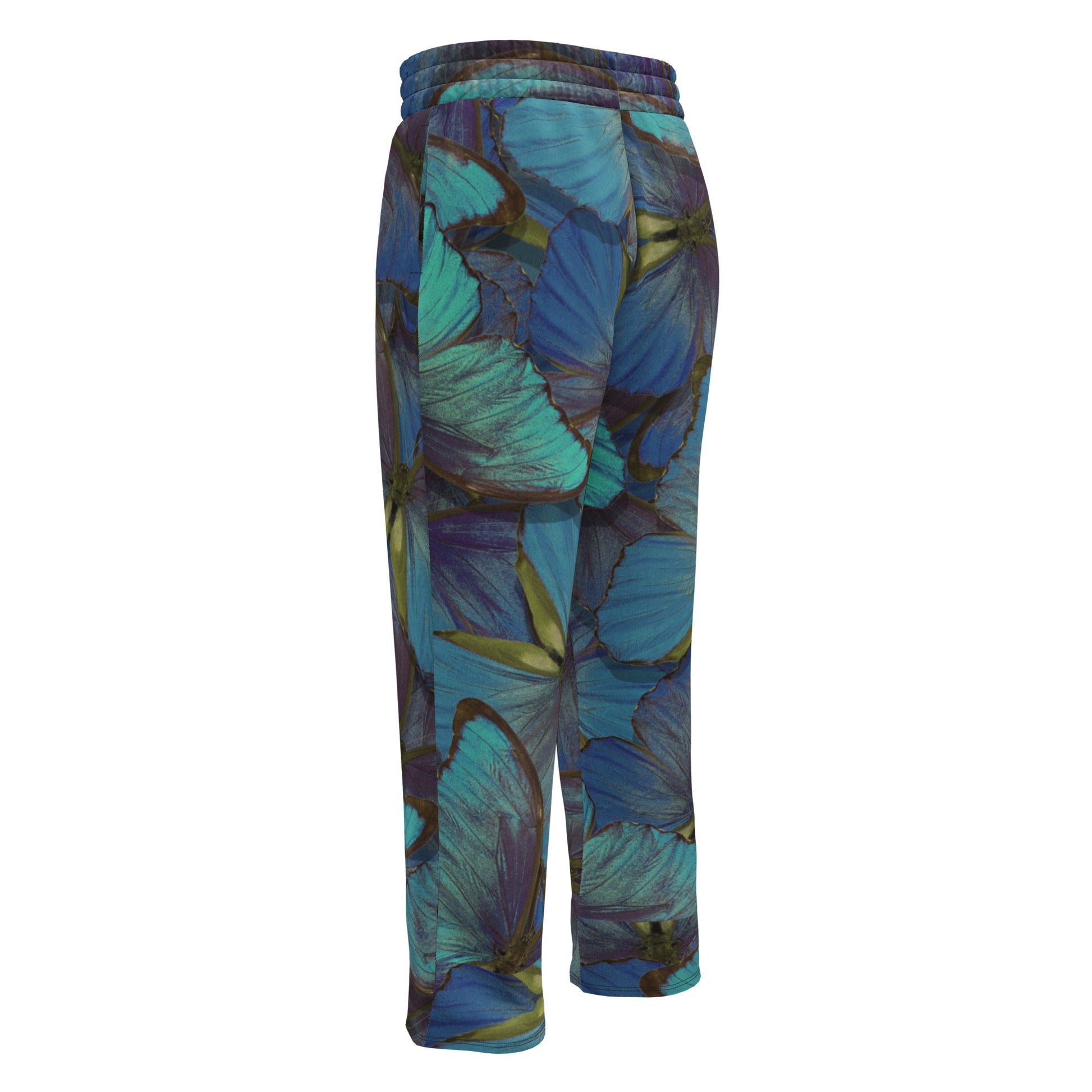 Blue-Gold Flutter Women's Wide-leg Recycled Joggers - FLAKOUT