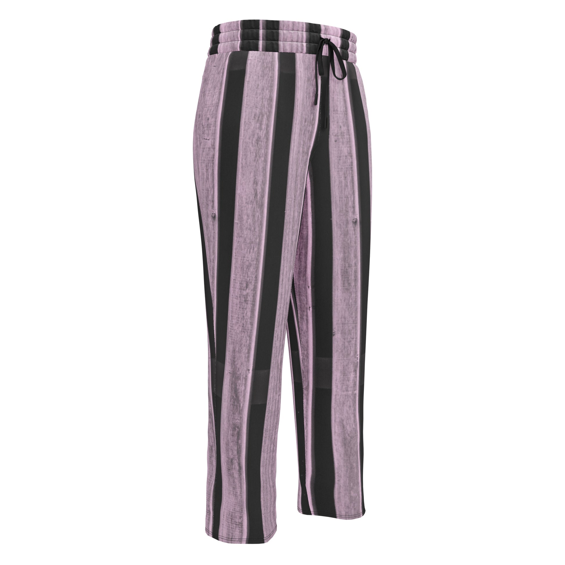 Noir Striations Unisex Wide-leg Recycled Joggers - FLAKOUT