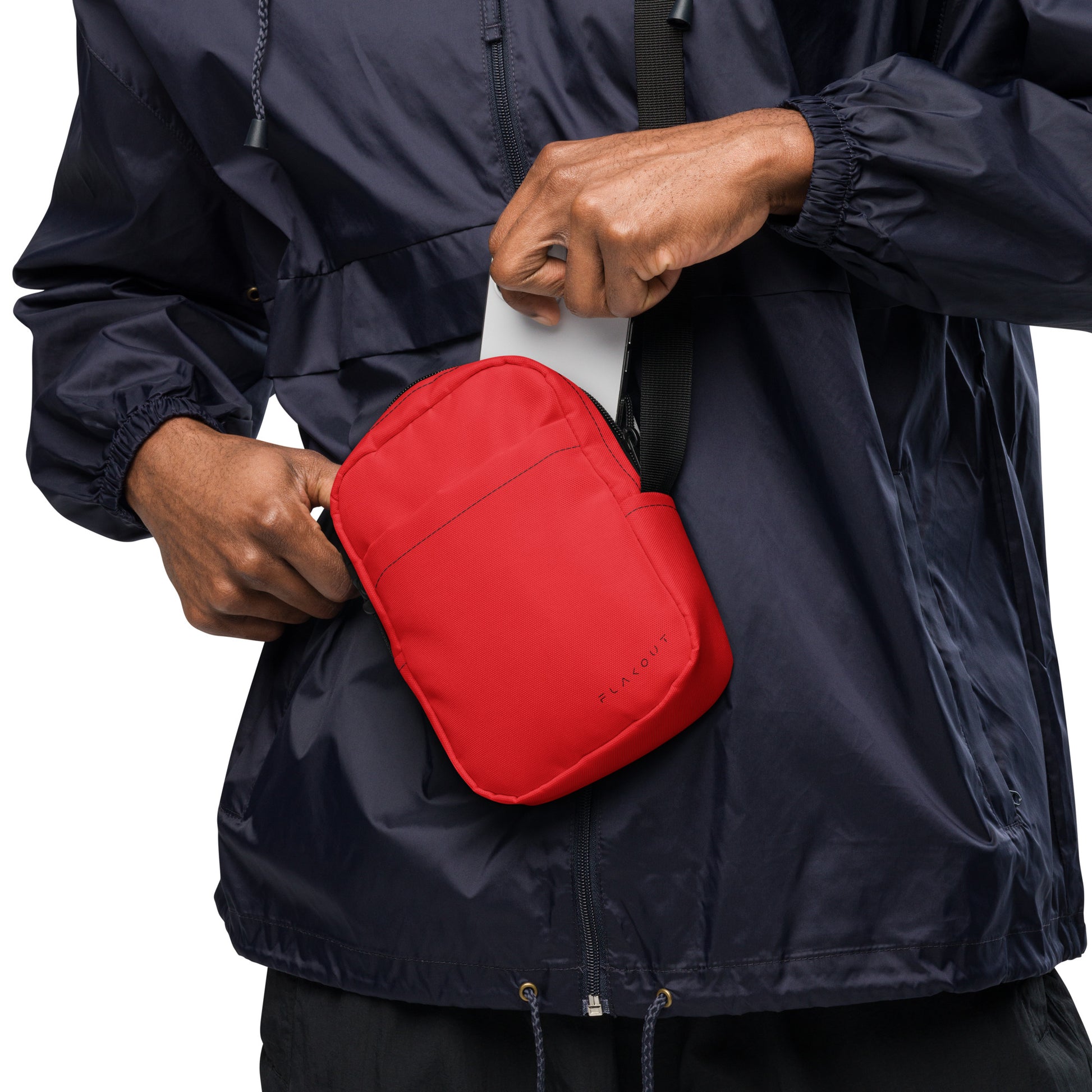 Unisex Water-resistant Crossbody Bag - Red - FLAKOUT