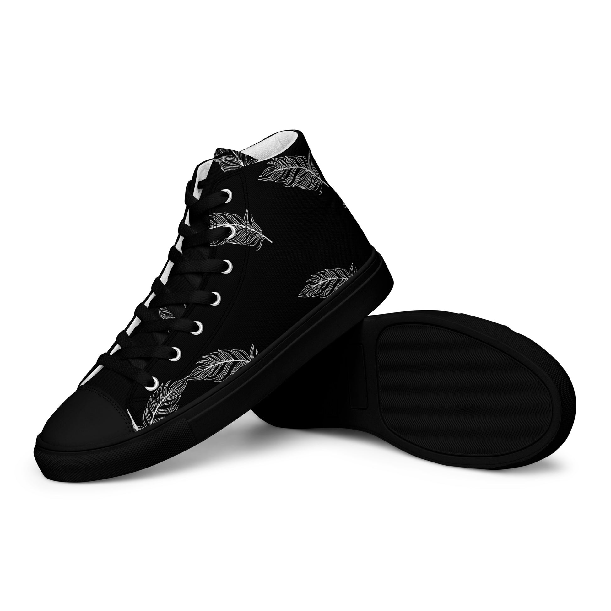 Ethereal Plumes Men’s High Top Canvas Shoes - FLAKOUT