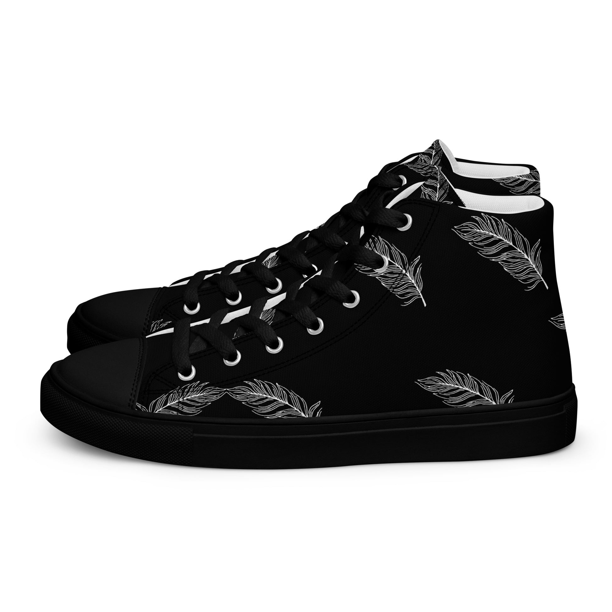 Ethereal Plumes Men’s High Top Canvas Shoes - FLAKOUT