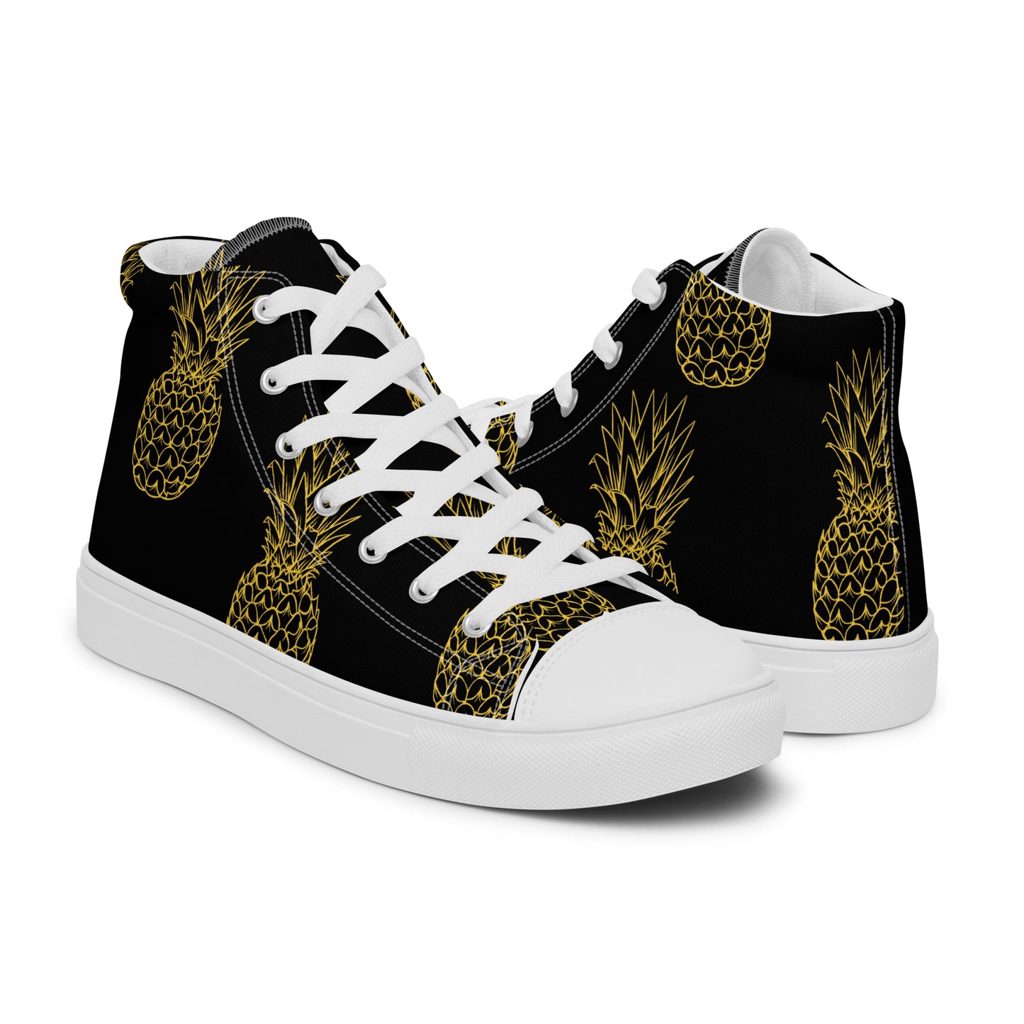 Pineapple Bliss Men’s High Top Canvas Shoes - FLAKOUT