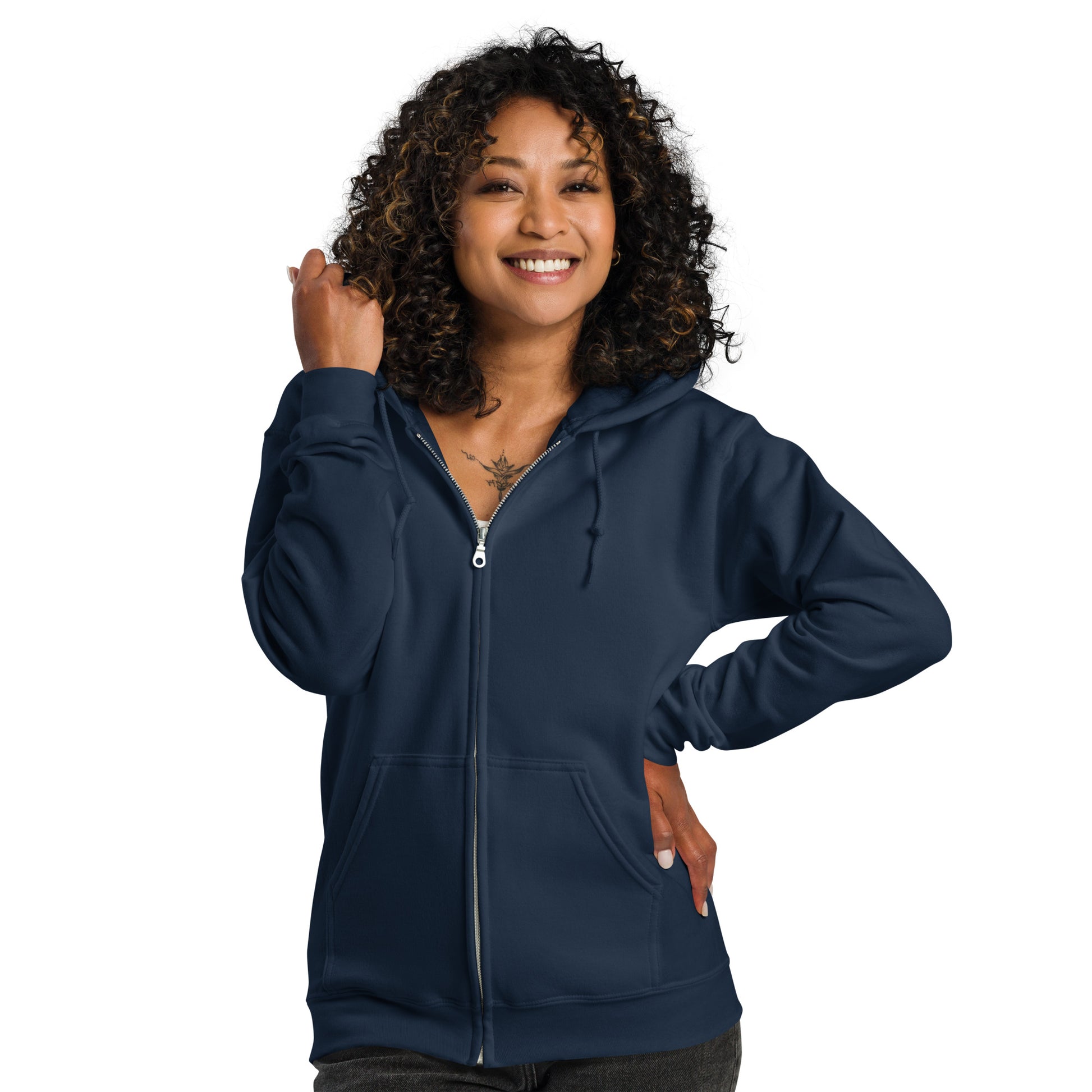 Streetwise Urbanity Heavy Harmony Fusion Zip Hoodie - Navy - FLAKOUT