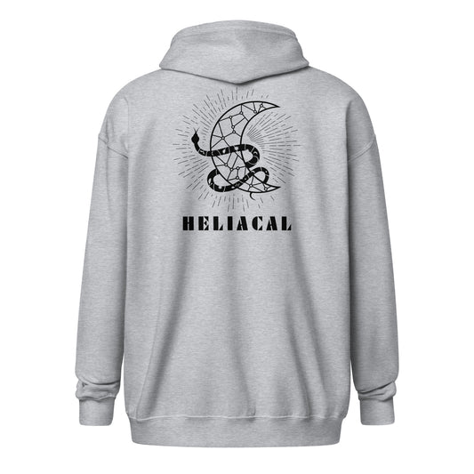 Celestial Heliacal Glow Heavy Harmony Fusion Zip Hoodie - Sport Grey - FLAKOUT