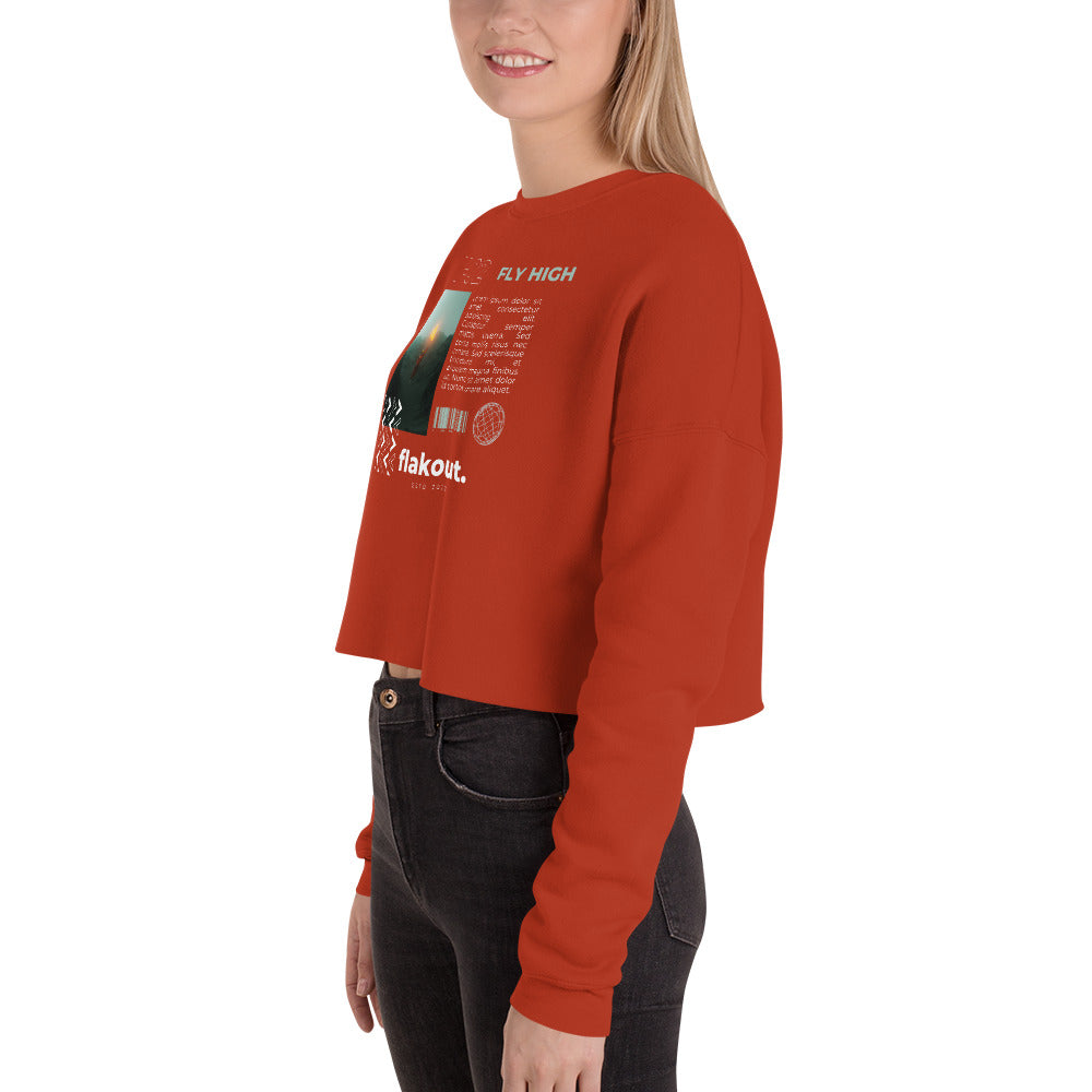 Fly High Voyager Women's Crop Sweatshirt - Brick - FLAKOUT