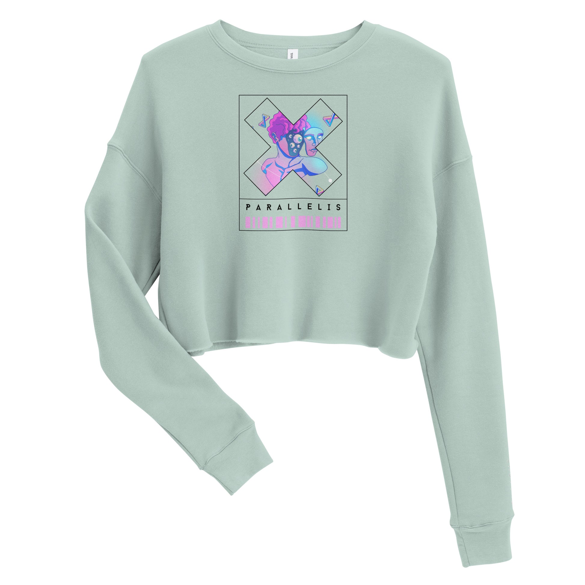 Parallelis Women's Crop Sweatshirt - FLAKOUT