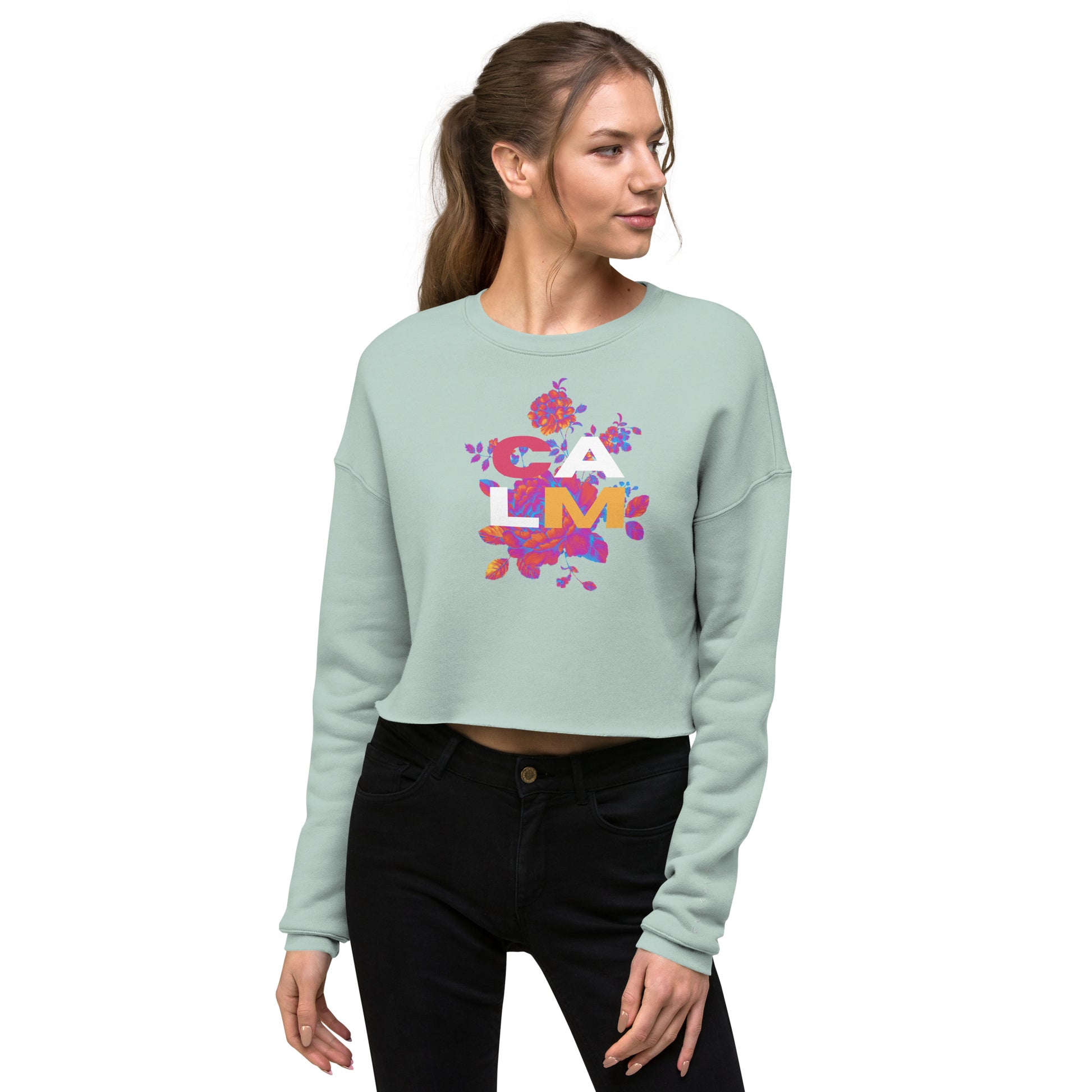 Calm Women's Crop Sweatshirt - FLAKOUT