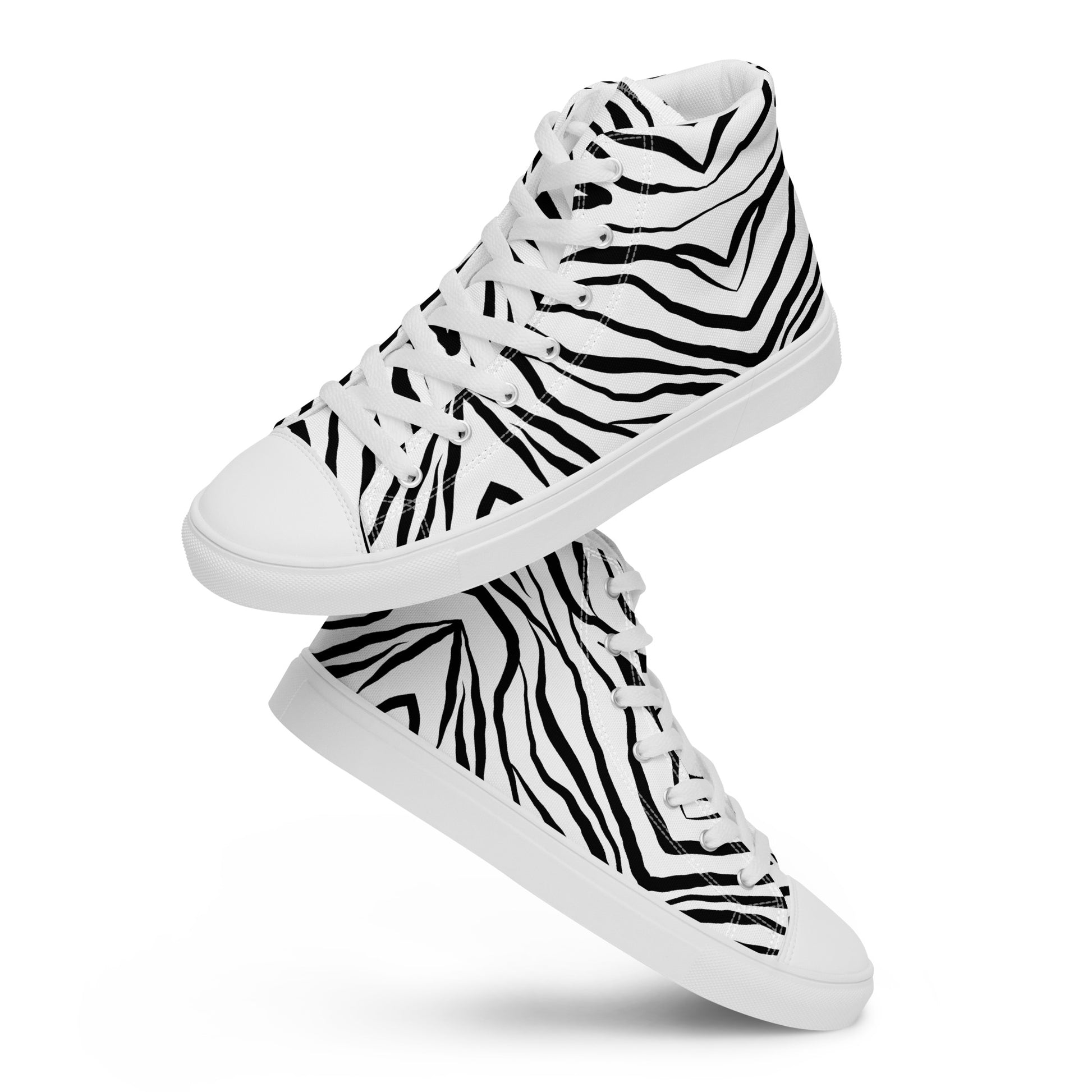 Striped Zebra Vibrance Women’s High Top Canvas Shoes - FLAKOUT