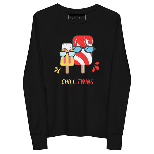 Chill Twins Unisex Kid's Long Sleeve Tee - FLAKOUT