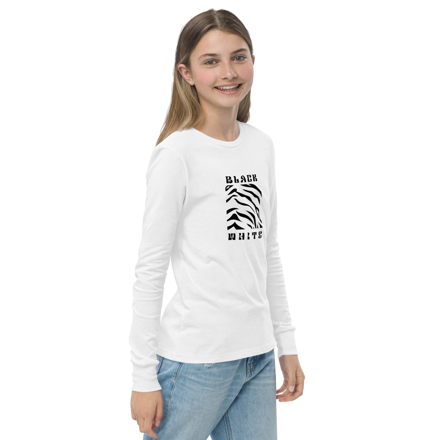 Opulent Onyx Tiger Kid's Long Sleeve Shirt - FLAKOUT